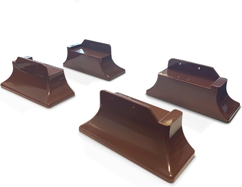 Stander رافعات الكراسي القابلة للإمالة، رافعات كراسي غير قابلة للانزلاق للبالغين وكبار السن، رافع مقعد منخفض للجلوس والوقوف، متوافق مع كراسي الإمالة ذات القاعدة الخشبية، مجموعة من 4، بني - Image 1