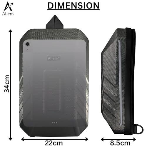 Aliens ABS Hard Shell Sling Bag | 180° Open Crossbody & One Side Shoulder Bag for Mens & Women, Office, Travel & Everyday Mini Backpack for iPad, Tablet, Smartphone,Charger,Headphone,HDD,Camera–Grey - Image 5