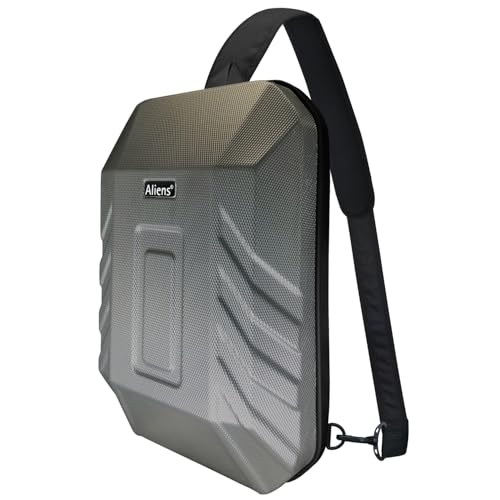 Aliens ABS Hard Shell Sling Bag | 180° Open Crossbody & One Side Shoulder Bag for Mens & Women, Office, Travel & Everyday Mini Backpack for iPad, Tablet, Smartphone,Charger,Headphone,HDD,Camera–Grey - Image 1