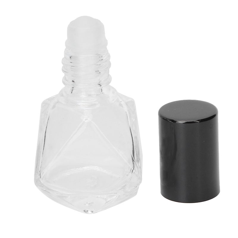 زجاجة عطر متجددة Rollon فارغة - زجاجات رول러 للعلاج بالروحيات للزيوت الأساسية 8 مل (غطاء أسود) - Image 3