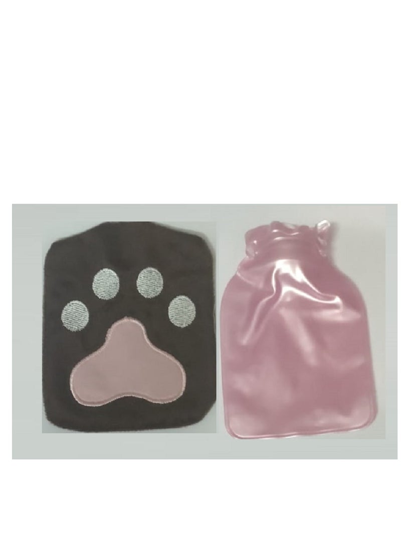 1 small water bottle with a lid, multi-use for adults, children and newborns, hot and cold to keep warm and relieve pain and tension, multiple drawings and colours.
