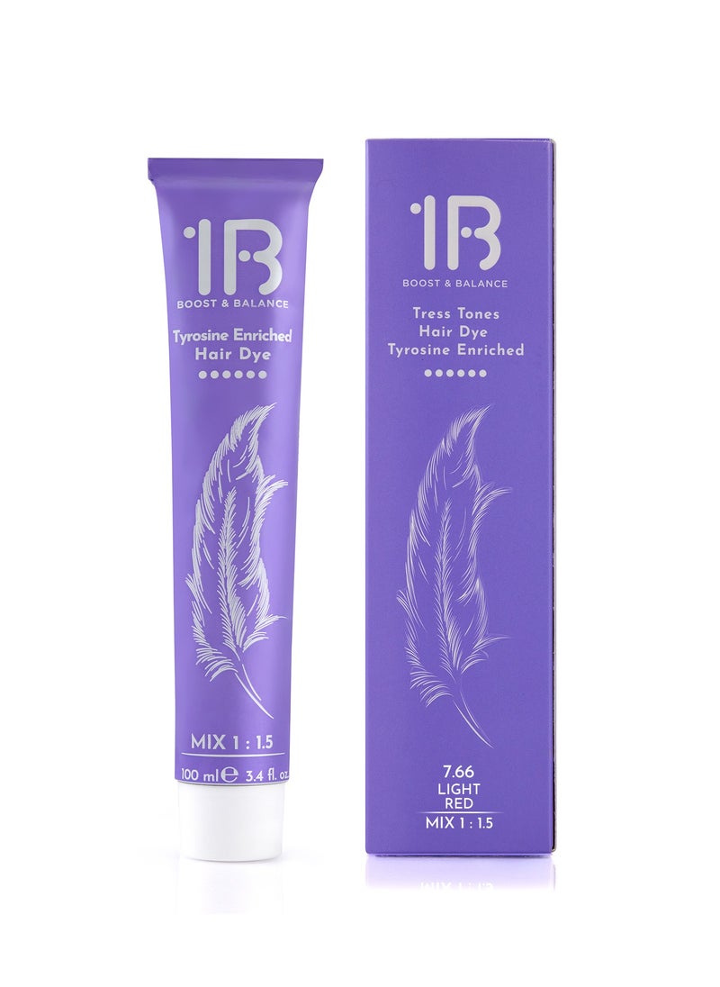 1B - 1B Hair Dye Light Red Color 7.66 Tress Tones Tyrosine Enriched 100ML - Image 1