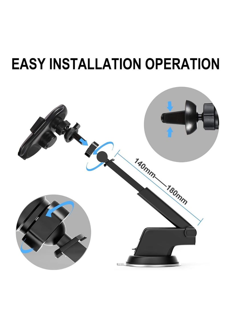 Wireless Car Charger Mount, Auto-Clamping Fast Charging Car Phone Holder Air Vent Compatible(BLACK) - Image 4