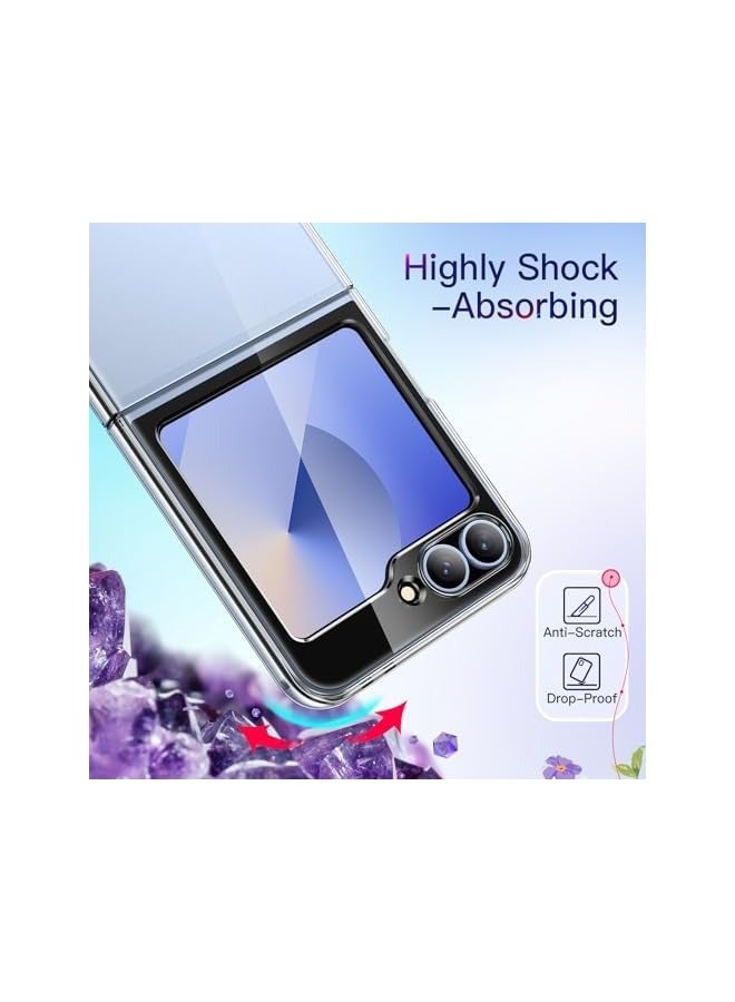 Jetech Case for Galaxy Z Flip 6, Crystal Transparent Hard PC Shell, Anti-Scratch Shockproof Slim Protective Phone Cover (Clear) - Image 5