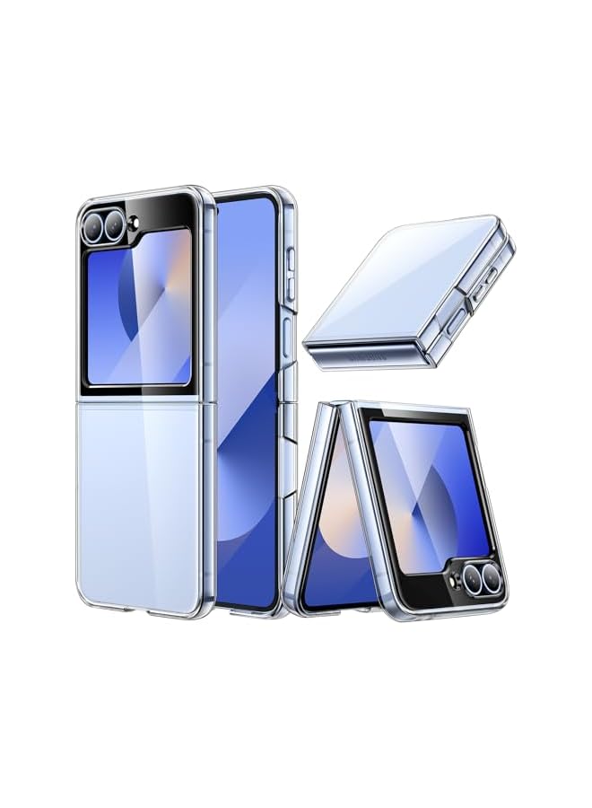 Jetech Case for Galaxy Z Flip 6, Crystal Transparent Hard PC Shell, Anti-Scratch Shockproof Slim Protective Phone Cover (Clear) - Image 1