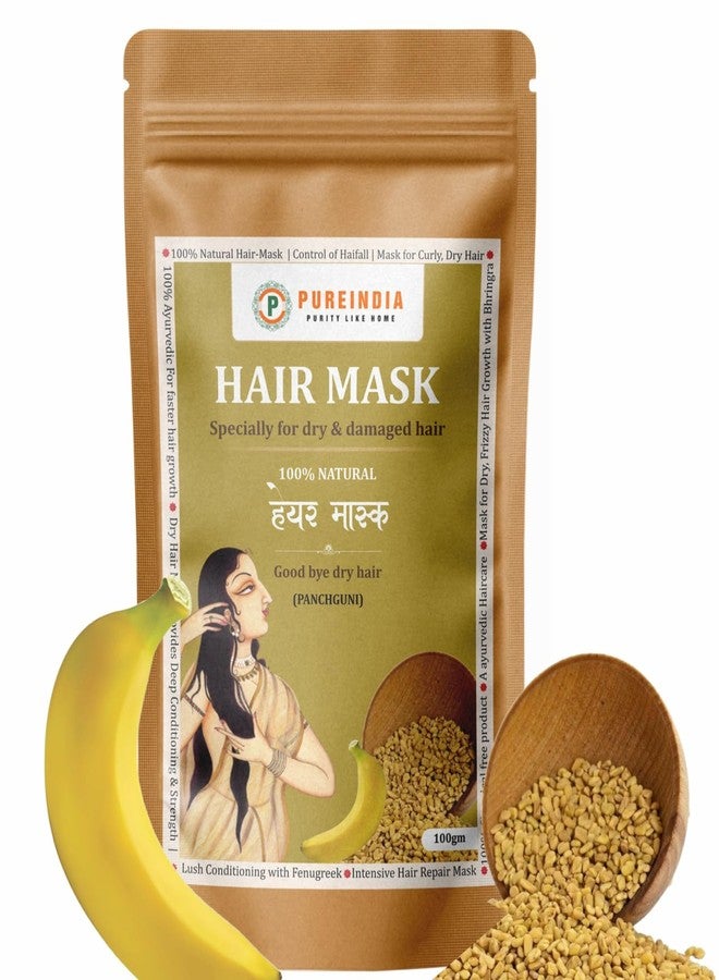 PUREINDIA Natural Banana & Fenugreek Hair Mask for Dry, Damaged, and Color-Treated Hair - Handmade with Organic Ingredients- Promotes Hair Growth, Strength, and Shine."Organic and Chemical-Free Hair Care for Dry and Damaged Hair , 100gm, Pack Of-1 - Image 1
