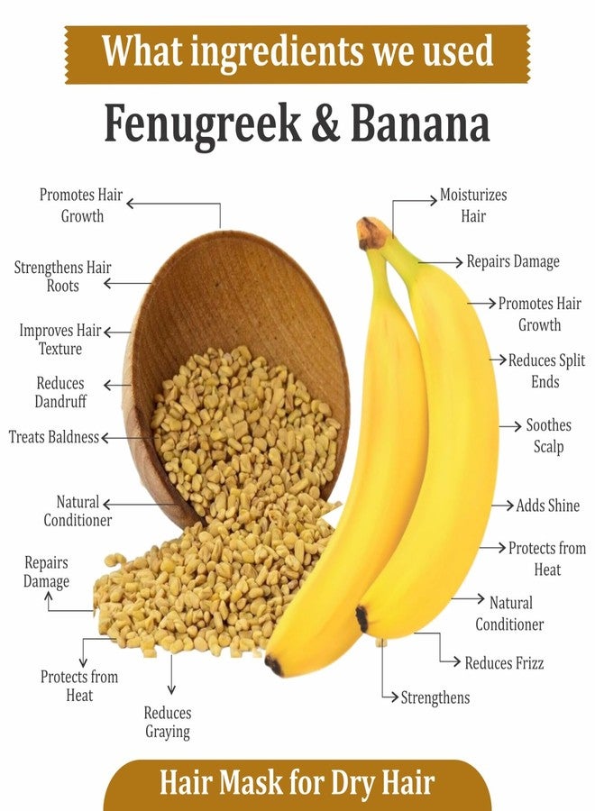 PUREINDIA Natural Banana & Fenugreek Hair Mask for Dry, Damaged, and Color-Treated Hair - Handmade with Organic Ingredients- Promotes Hair Growth, Strength, and Shine."Organic and Chemical-Free Hair Care for Dry and Damaged Hair , 100gm, Pack Of-1 - Image 3