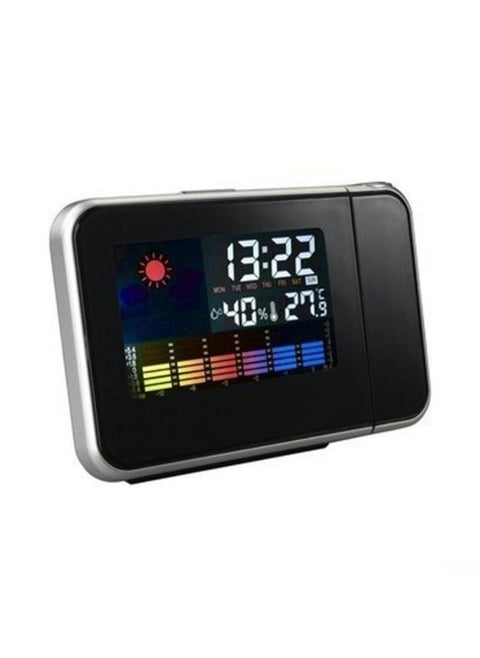 Creative Digital Projection Alarm Clock With Accurate Temperature And Humidity Measurement, Color LCD Screen, 15 * 2.5 * 11cm(Black)