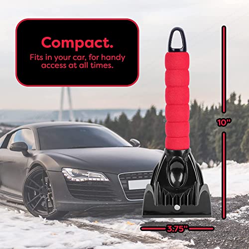 SCRUBIT Ice Scraper for Cars, Foam Gripped Snow Scraper for Car Windshield SUVs, and Small Trucks, Strong teethed Scraper for Ice and Snow, Compact Ice Crusher - Image 2