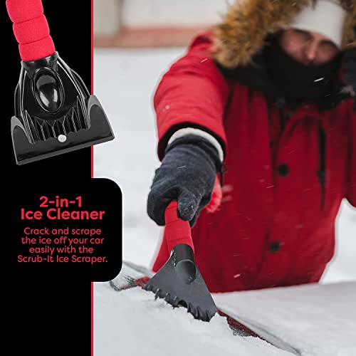SCRUBIT Ice Scraper for Cars, Foam Gripped Snow Scraper for Car Windshield SUVs, and Small Trucks, Strong teethed Scraper for Ice and Snow, Compact Ice Crusher - Image 4