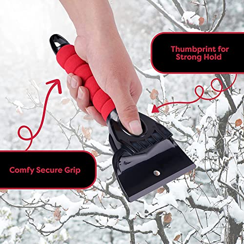 SCRUBIT Ice Scraper for Cars, Foam Gripped Snow Scraper for Car Windshield SUVs, and Small Trucks, Strong teethed Scraper for Ice and Snow, Compact Ice Crusher - Image 5