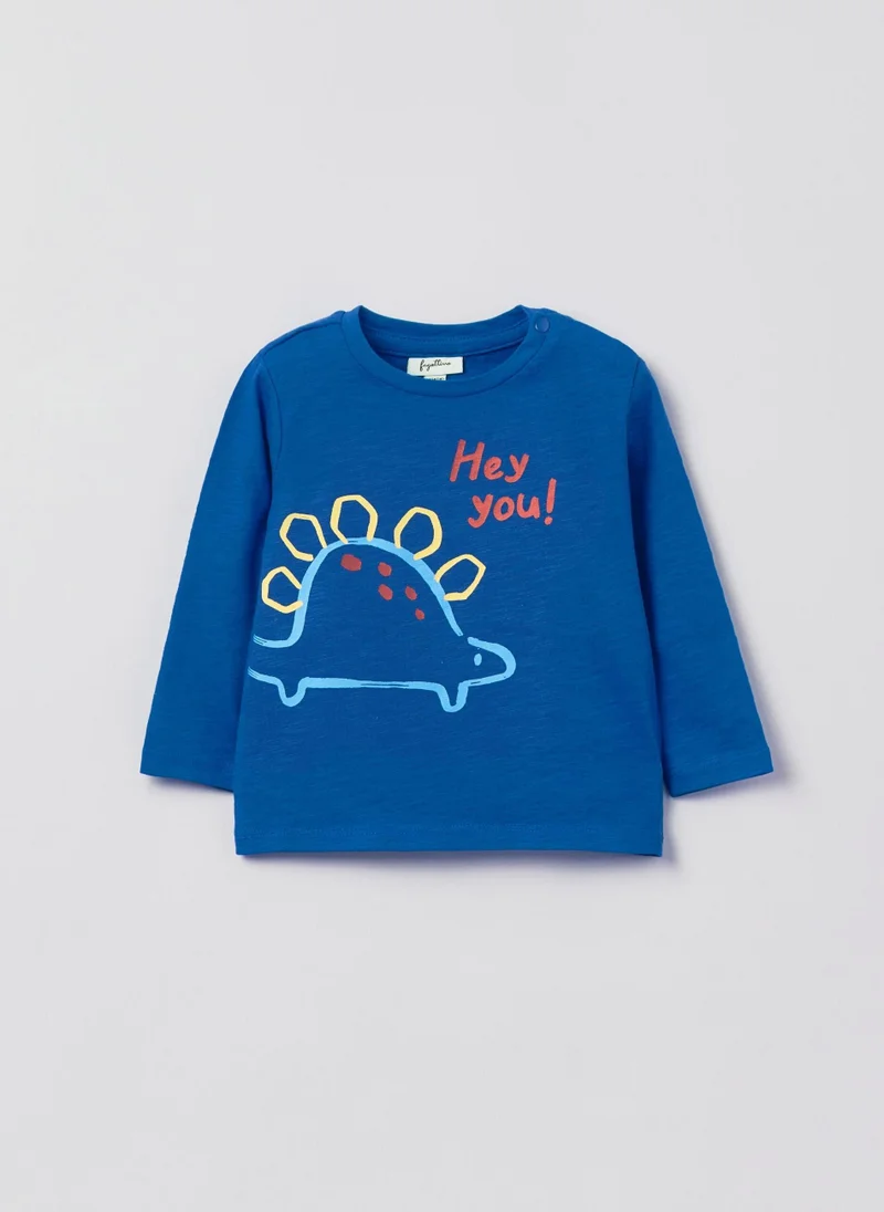 Ovs OVS T Shirt With Dinosaur Print And Long Sleeves