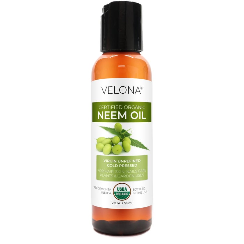 velona Neem Oil USDA Certified Organic  2 fl oz  100 Pure and Natural Carrier Oil  Virgin Unrefined Cold Pressed  Hair Body and Skin Care  Use Today  Enjoy Results