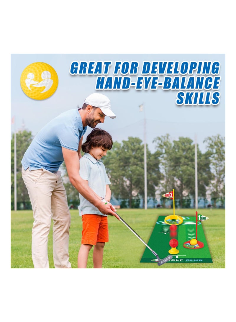 Kids Golf Toy Set - Upgraded 3-in-1 Toddler Golf Clubs with 9 Balls for Indoor & Outdoor Play, Perfect Gift for Boys & Girls Ages 3-6, Ideal for Beginner Young Golfers (Grey)  - Image 3
