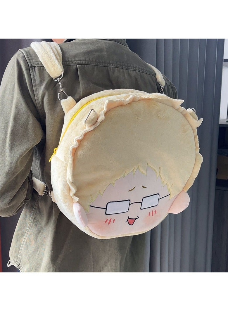 Haikyu plush backpack, Hotaru Tsukishima 40cm, rucksack display bag pain bag, multi-functional large-capacity cute suitable for travel, work, school - Image 3