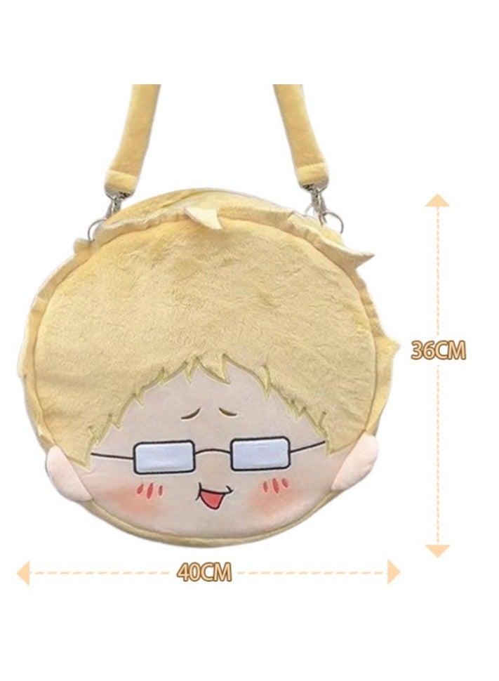 Haikyu plush backpack, Hotaru Tsukishima 40cm, rucksack display bag pain bag, multi-functional large-capacity cute suitable for travel, work, school - Image 2