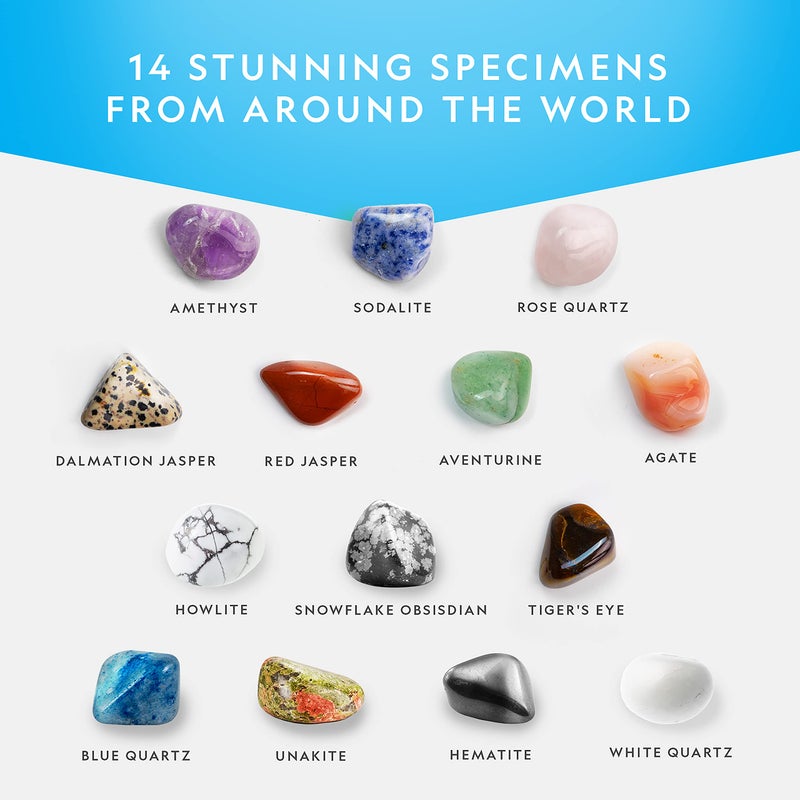 Blue Marble National Geographic Premium Polished Stones 2 Pounds of 34Inch Tumbled Stones and Crystals Bulk 4500 Carats Gemstones for Kids Rock and Mineral Kit STEM Toys - Image 3