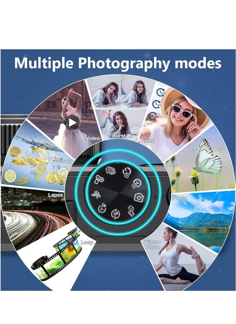 ASIV Compact Retro 64MP Digital Camera – 4K UHD Video Recording, 180° Flip Screen, 18x Digital Zoom, Includes 32GB TF Card, Wireless Camera for YouTube Vlogging (Black)  - Image 3