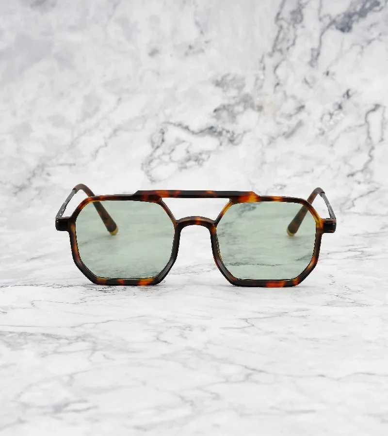  اكسبليست باوتس نظارات شمسية أنيقة للجنسين ريتشارد بلون أخضر فاتح بإطار سلحفاة مطفي