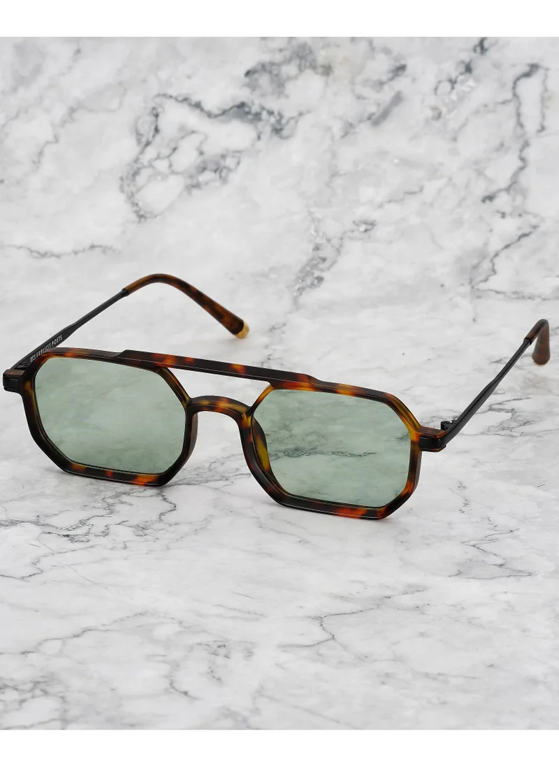 الشعراء الصريحون Explicit Poets Unisex RICHARD Matt Tortoise - Light Green Stylish Sunglasses, 40EP10