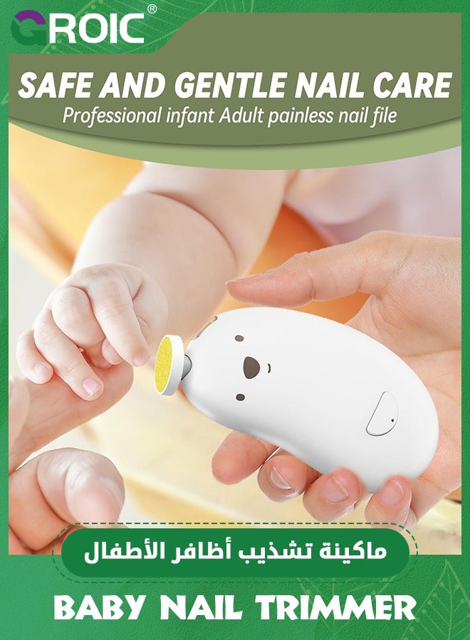 GROIC Baby Nail Trimmer Electric,Rechargeable Baby Nail Clippers with 6 Grinding Heads and LED Light, Safe Baby Nail File Set for Newborn,Trim Polish Grooming kit  - Image 2