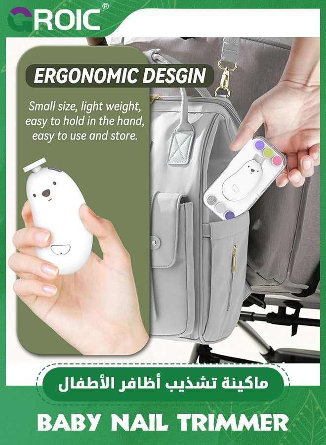 GROIC Baby Nail Trimmer Electric,Rechargeable Baby Nail Clippers with 6 Grinding Heads and LED Light, Safe Baby Nail File Set for Newborn,Trim Polish Grooming kit  - Image 5