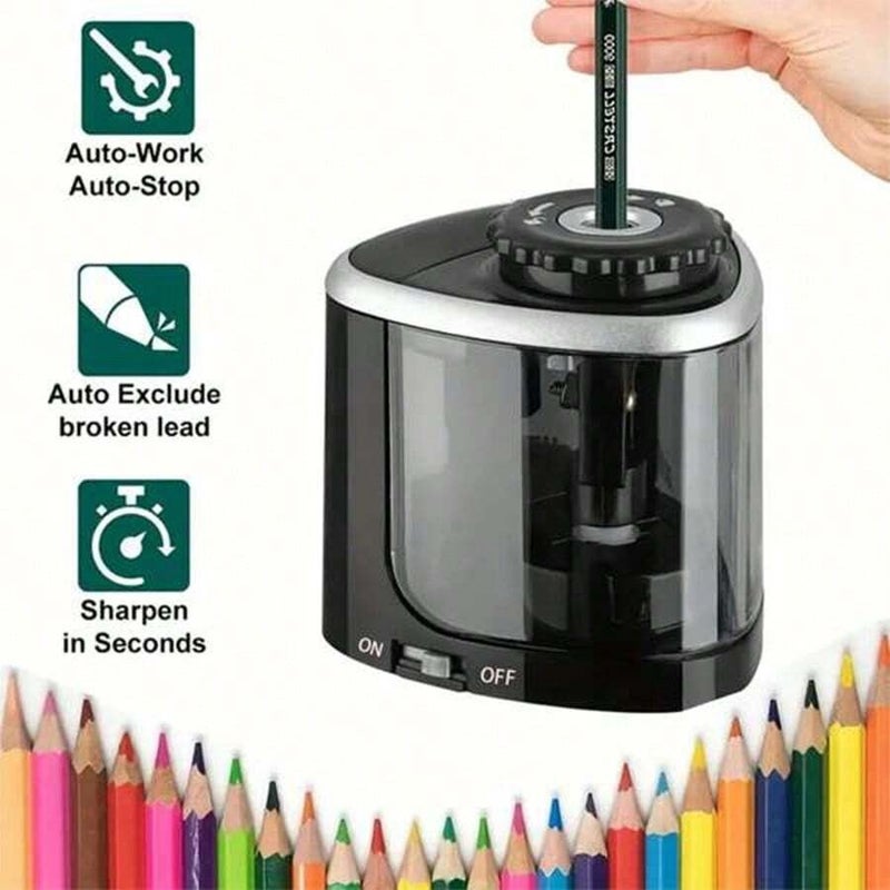 Shein Electric Pencil Sharpener for Students, Creative Automatic Sharpener (Battery Not Included), Back to School - Blue - Image 1