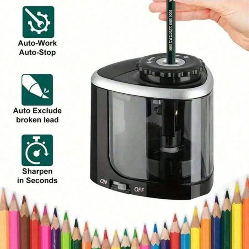 Shein Electric Pencil Sharpener for Students, Creative Automatic Sharpener (Battery Not Included), Back to School - Blue - Image 3