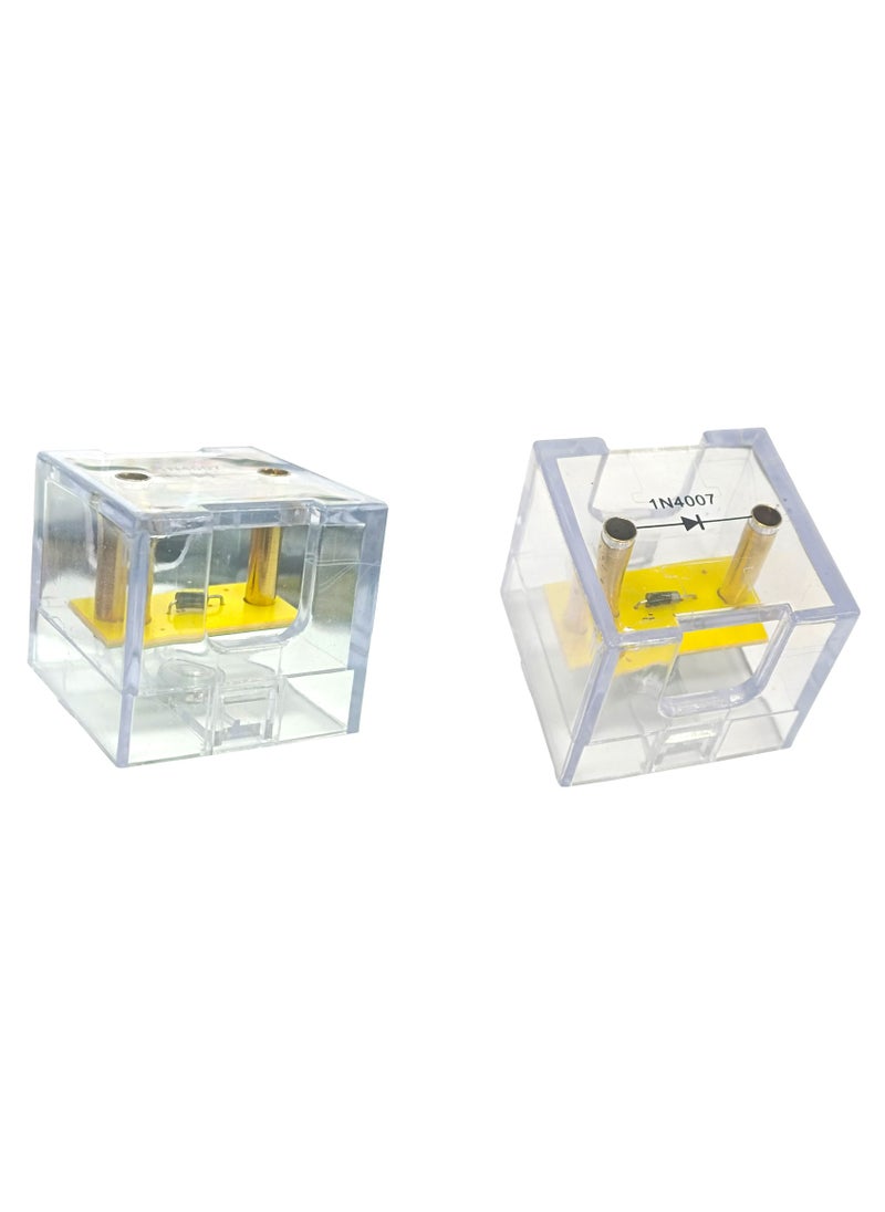King Mariot - Pack of 2 | Zener Diode 1N4007 | Plastic Transparent Box | 3.8cm x 3.8cm x 3.5cm Dimensions | Essential for Electronic Projects and Circuit Protection - Image 1