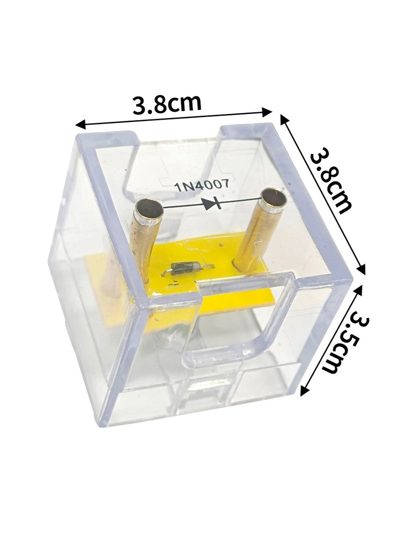 King Mariot - Pack of 2 | Zener Diode 1N4007 | Plastic Transparent Box | 3.8cm x 3.8cm x 3.5cm Dimensions | Essential for Electronic Projects and Circuit Protection - Image 1