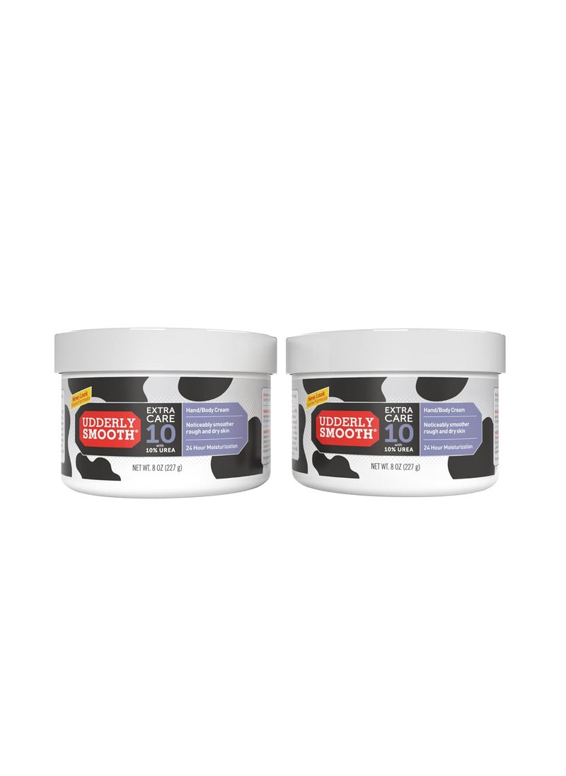 Udderly Smooth Udderly Smooth Extra Care 10 HandBody Deep Moisturizing Cream with 10 Urea Unscented 8 Ounce Pack of 2 