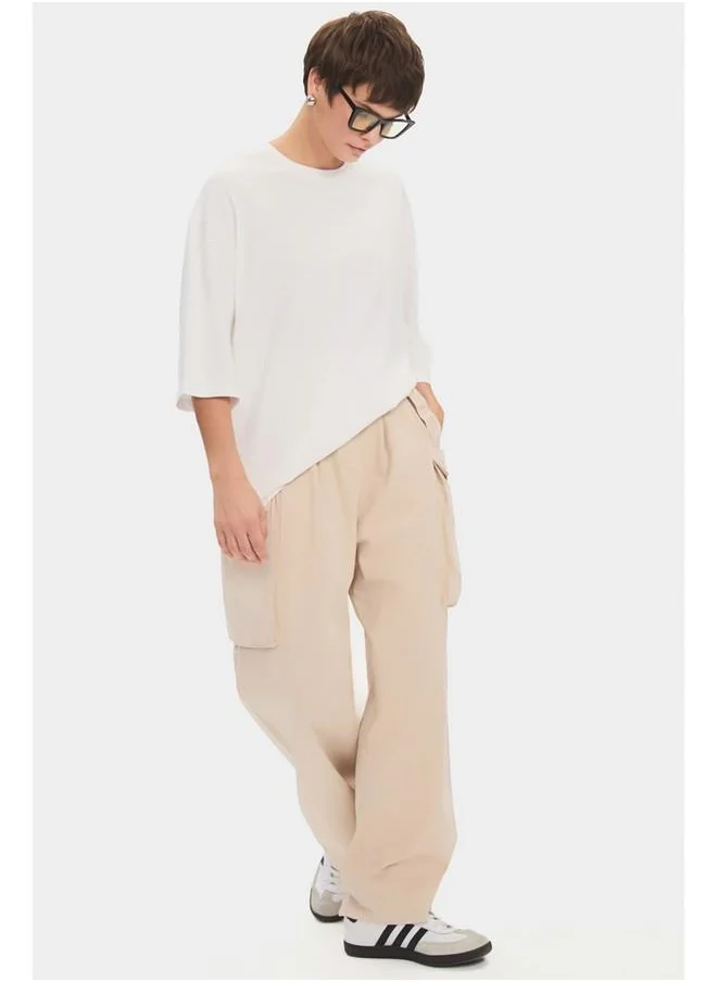 JUNE June Women 100% Cotton Cargo Pocket Trouser Stone