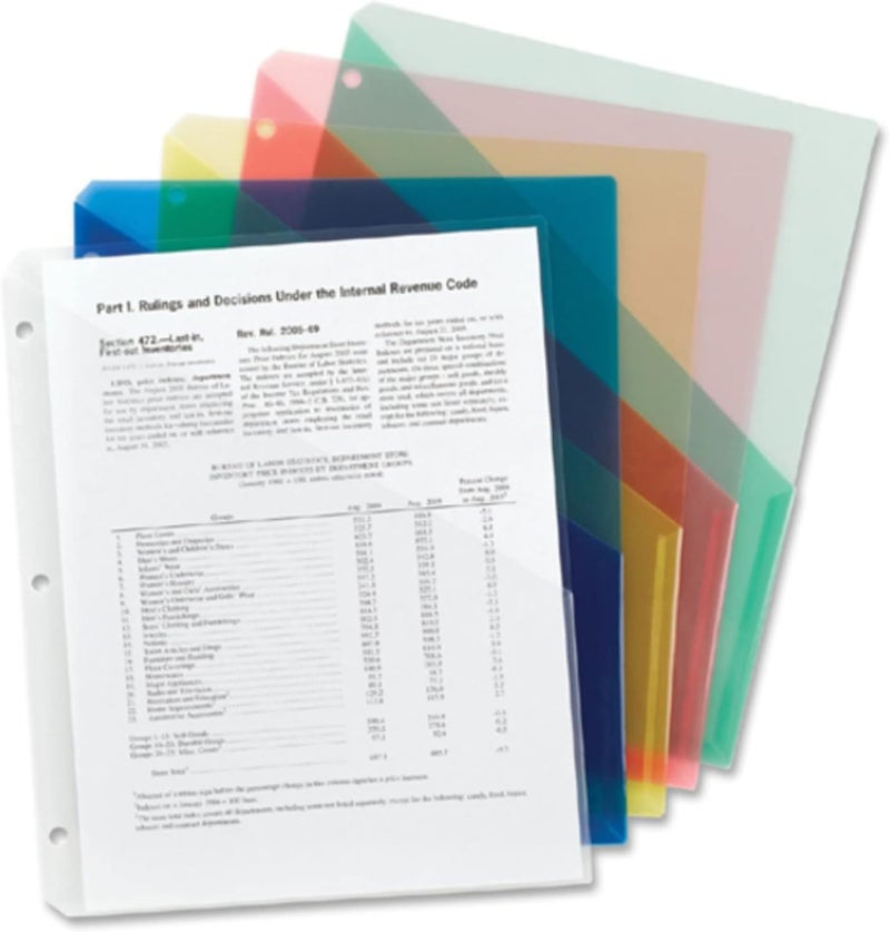 Smead Organized Up Poly Translucent Slash File Jacket, Three-Hole Punched, Letter Size, Assorted Colors, 5 per Pack - Image 4