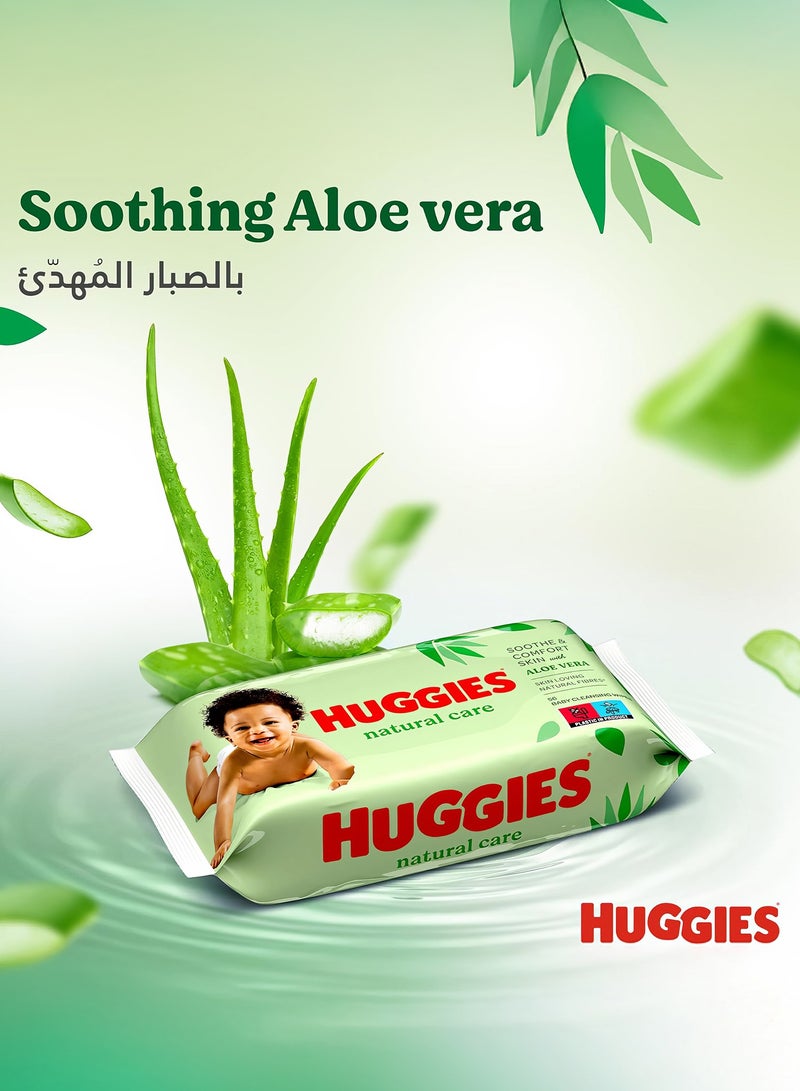 Huggies Huggies Natural Baby Wipes, Aloe Vera Wipes, 3 Pack x 56 Wipes  - Image 5
