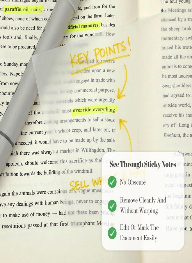 Xosjska 100 Sheets Clear Sticky Notes, 5 X 7 Inch Transparent Sticky Notes - Image 3