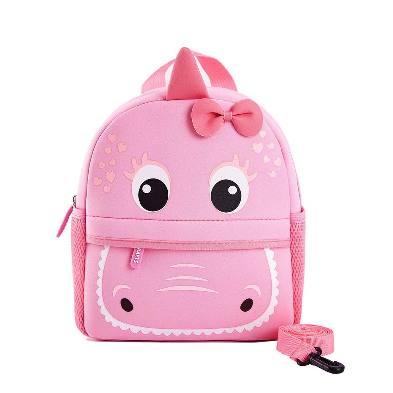 KK CRAFTS Preschool Toddler Backpack with Leash 3D Cute Cartoon Neoprene Animal Schoolbag for Kids Boys GirlsPink Dinosaur - Image 2