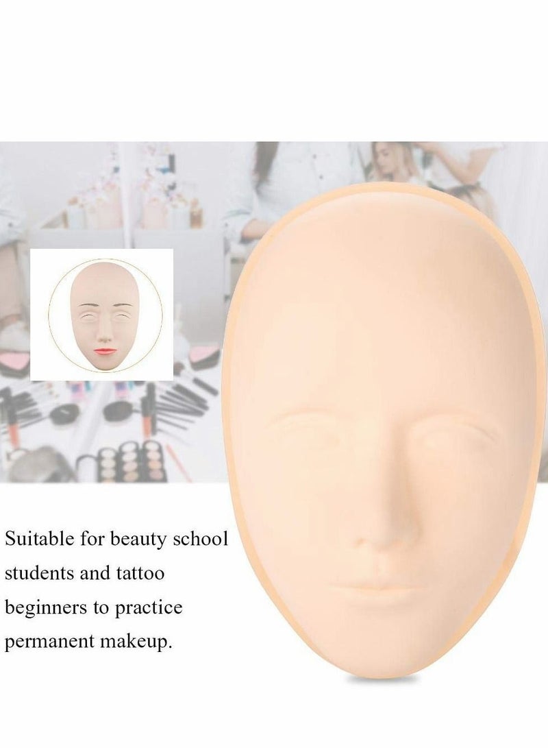 Excefore رأس تدريب على الجلد ثلاثي الأبعاد من السيليكون لدعم الوجه، قاعدة مطاطية ناعمة وهمية للمكياج الدائم والحاجب والشفاه وكحل العيون - Image 5