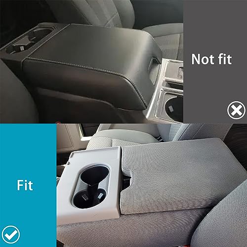LOCOY Center Console Armrest Cover for Ford F150 Accessories 2015-2025, for F250 F350 F450 2017-2025 with 40/20/40 Jump Seat, Arm Rest Cushion Protection Interior, Middle Console Cover (Gray Stitches) - Image 4
