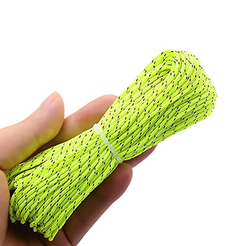 ThreeBulls 1.8mm Fluorescent Reflective Guyline Tent Rope Camping Cord Paracord 65 Feet (Green, 20m) - Image 4