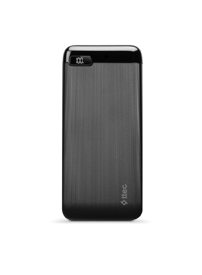 ttec PowerSlim LCD PD 20.000 mAh 20W Powerbank With USB-C Input/Output-Black - Image 4