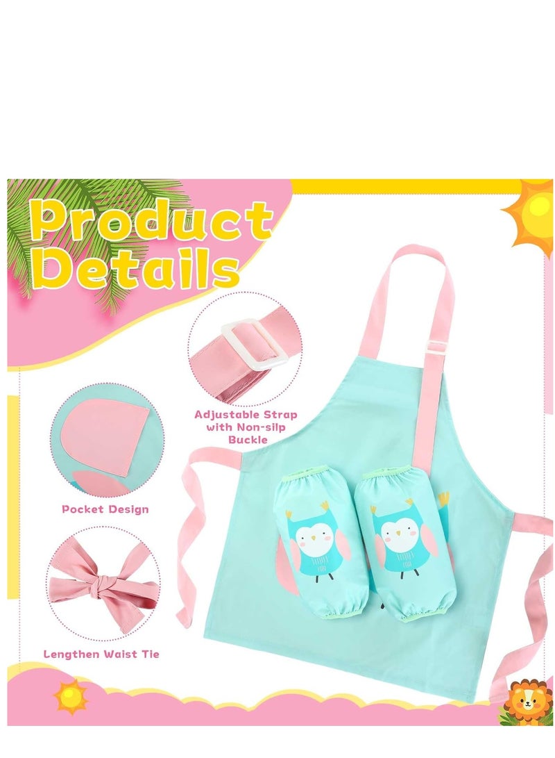 SYOSI 2 Pack Kids Apron Waterproof Artist Painting Apron with Pockets Chef Art Smock for Girls Boys Cooking Baking Art - Image 5