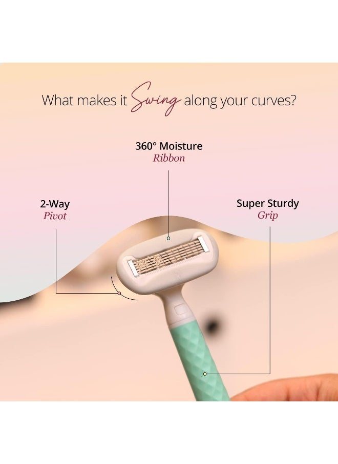 CARMESI Body Razor Swing Moisture Ribbon With Aloe Vera And Vit E Smooth Glide  - Image 4