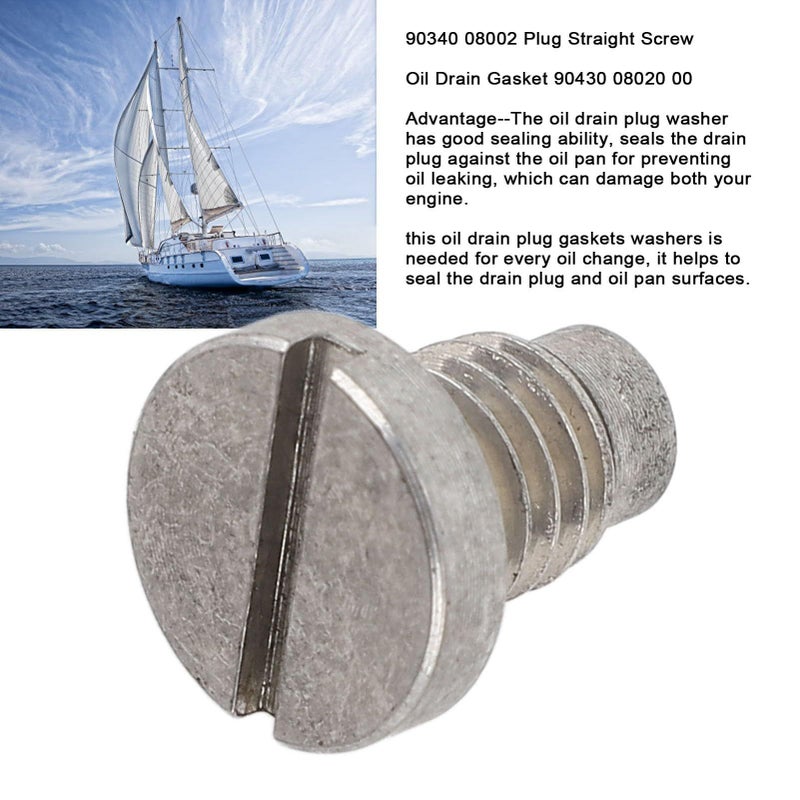 90340 08002 Stainless Steel Oil Drain Plug Screw Gasket Outboard Engine Parts - Image 4