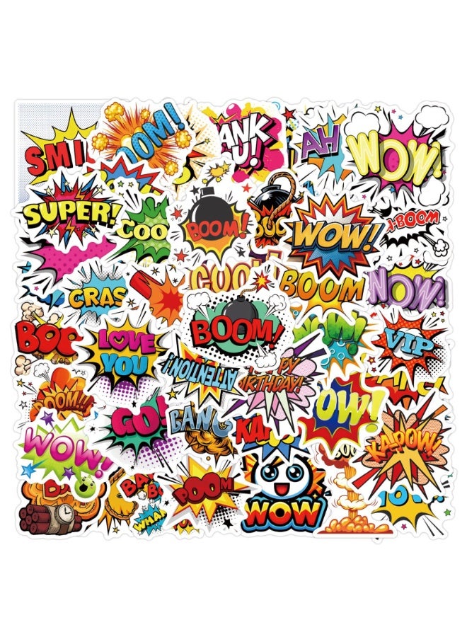 NIBEMINENT 55 Pcs Explosion Deco Kit Waterproof Stickers, High Definition Printing Bright Colors, Suitable for Laptop Skateboard Luggage Water Bottle Guitar DIY - Image 2