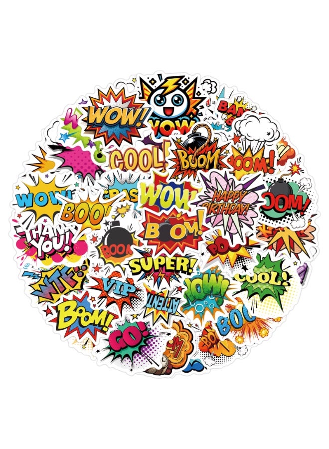 NIBEMINENT 55 Pcs Explosion Deco Kit Waterproof Stickers, High Definition Printing Bright Colors, Suitable for Laptop Skateboard Luggage Water Bottle Guitar DIY - Image 1