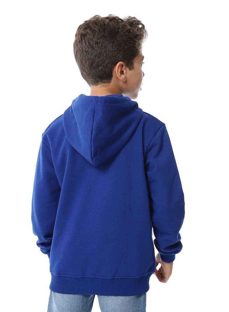 Andora Royal Blue Zipper Closure Fleeced Boys Sweatshirt_Royal Blue - Image 3