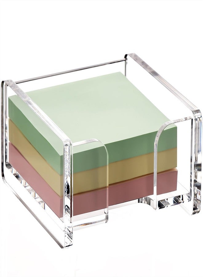 YUXUN Clear Acrylic Sticky Note Holder, 3x3 Inch Note Dispenser for Desk - Self Stick Memo Pad Holder Organizer for Office, School, Home Supplies - Image 1