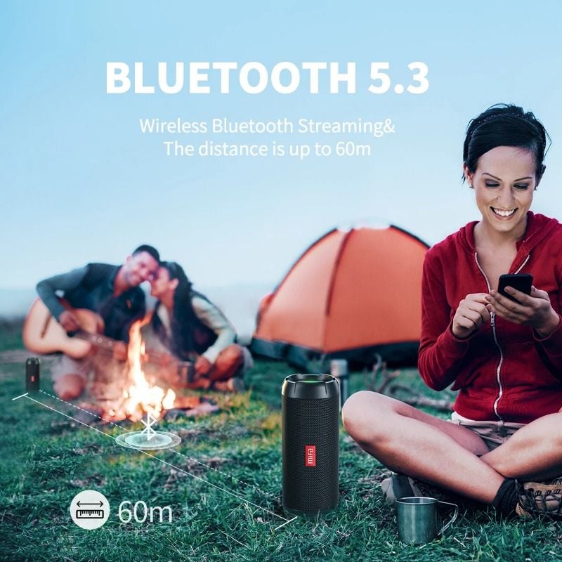 Mifa Wildrod Portable Wireless Bluetooth Speaker Outdoor Camping Bluetooth 5.3 Ip67 Waterproof + Bracket + Card, Black - Image 5