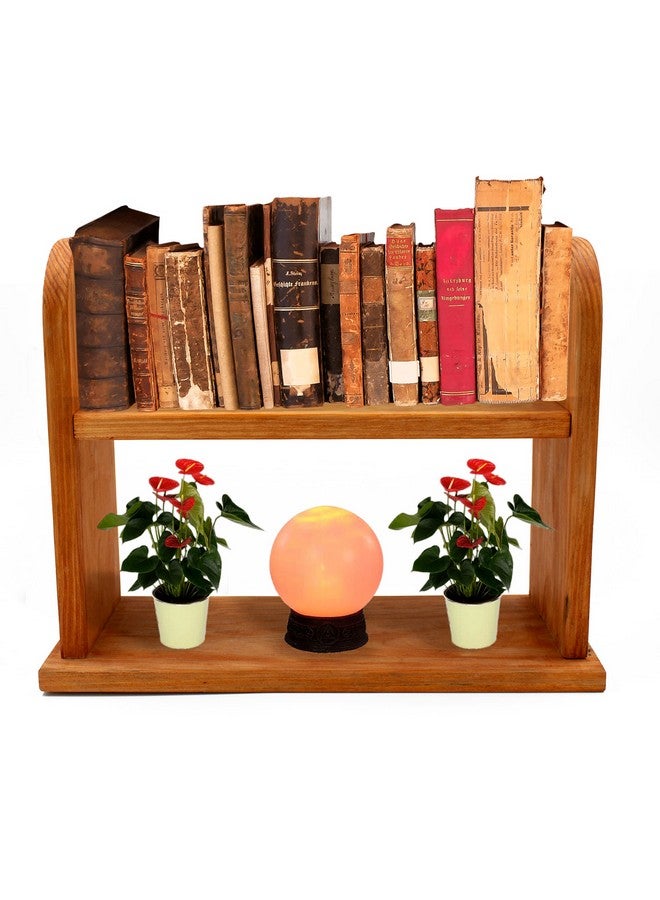 AB SALES 2-Tier Spice Rack Organizer - Solid Wood, Reddish Orange, Floating Shelf for Kitchen Countertops (40x30x14cm) - Durable, Non-Slip, Easy Assembly - Image 2