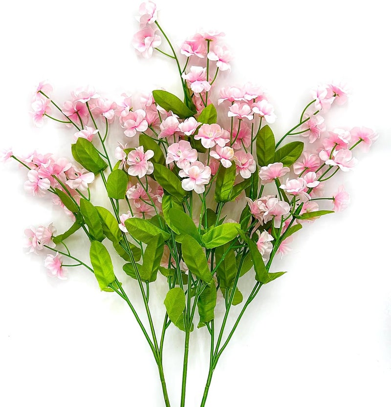 Featuman زهور وردية للزينة، 3 قطع من الزهور الاصطناعية من نوع “Forget Me Not”， زهور حريرية بطول 18.5 بوصة مقاومة لأشعة الشمس، مناسبة لعيد الحب، ترتيبات زهورية، حفلات زفاف، لملء الوعاء. - Image 1